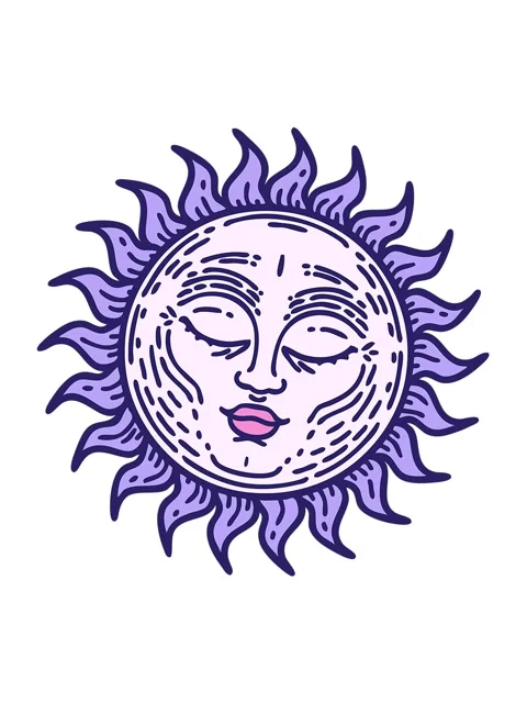 Shaking motion animation of iconic tattoo style image of a shining sun Stock Footage 324356332