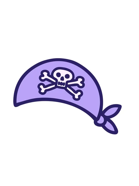 Shaking motion animation of iconic tattoo style image of pirate head scarf Stock Footage 324460875