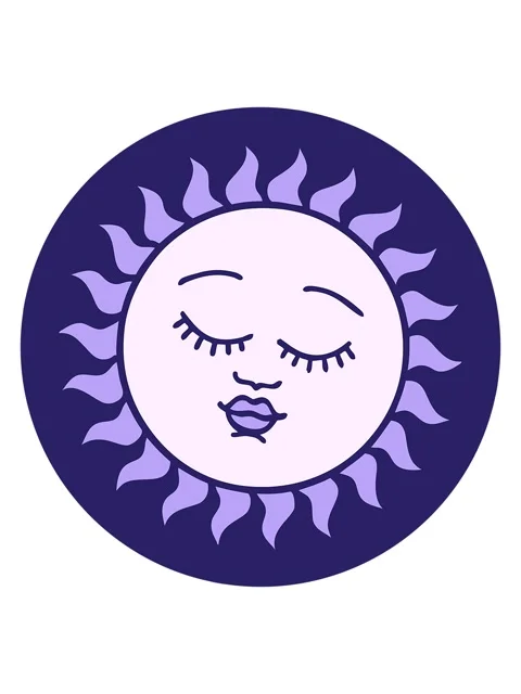 Shaking motion animation of iconic tattoo of a sun with face Stock Footage 324478703