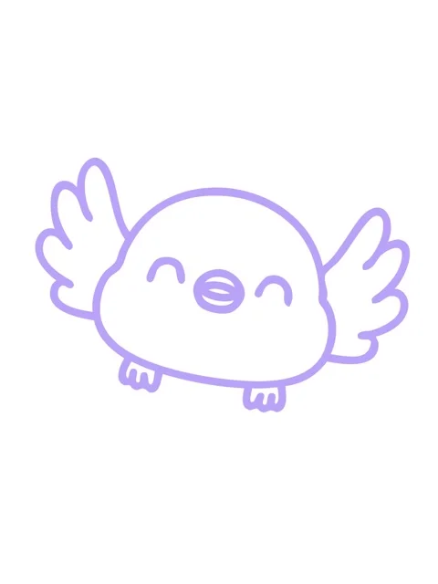 Shaking motion animation of line doodle of a cute baby bird icon Stock Footage 324126691