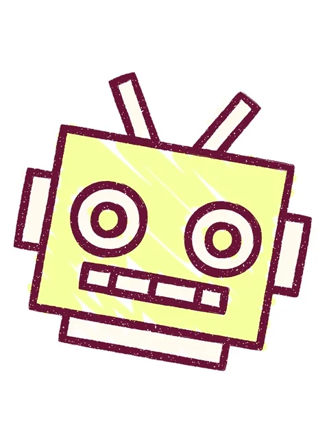 Shaking motion animation of Robot Head Chalk Drawing in bright glow color Video stock 324244721