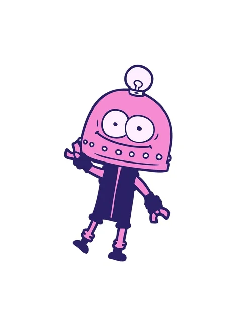 Shaking motion animation of smiling robot with light bulb Stock Footage 324260684