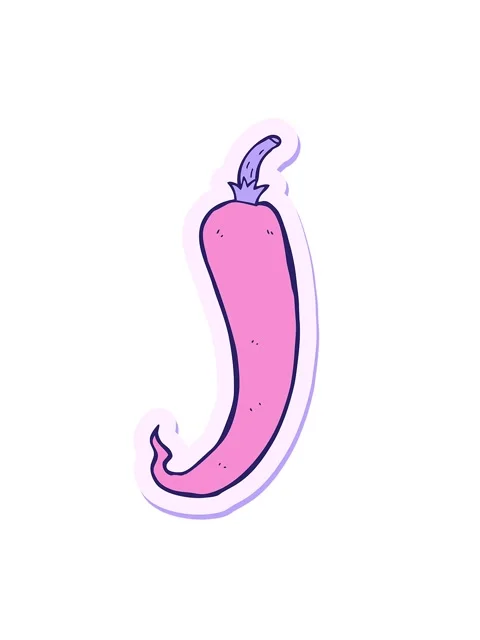 Shaking motion animation of sticker of a cartoon chilli pepper Stock Footage 324097510
