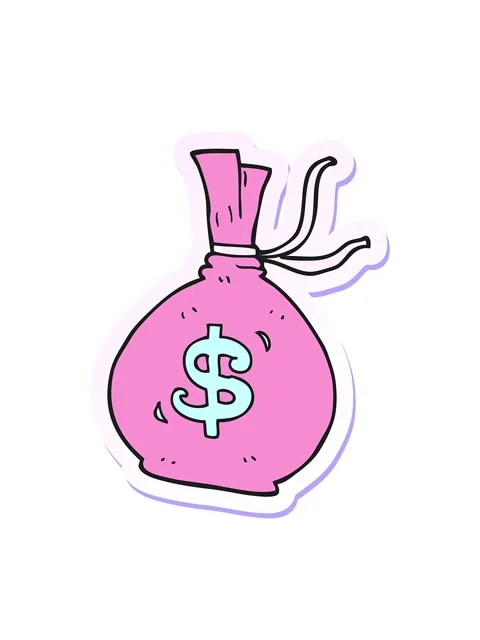 Shaking motion animation of sticker of a cartoon bag of money Stock Footage 324295083