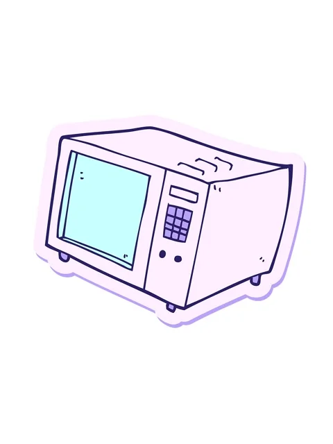 Shaking motion animation of sticker of a cartoon microwave Stock Footage 324442063