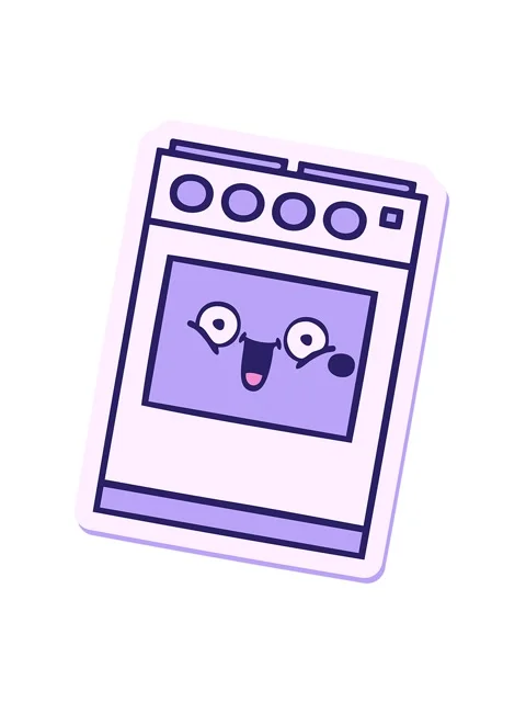 Shaking motion animation of sticker of a cute cartoon kitchen oven Video stock 324106123