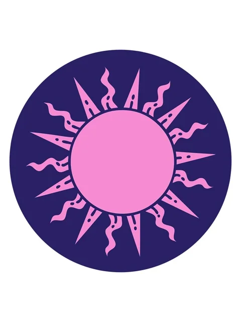 Shaking motion animation of sun tattoo style image Stock Footage 324218915