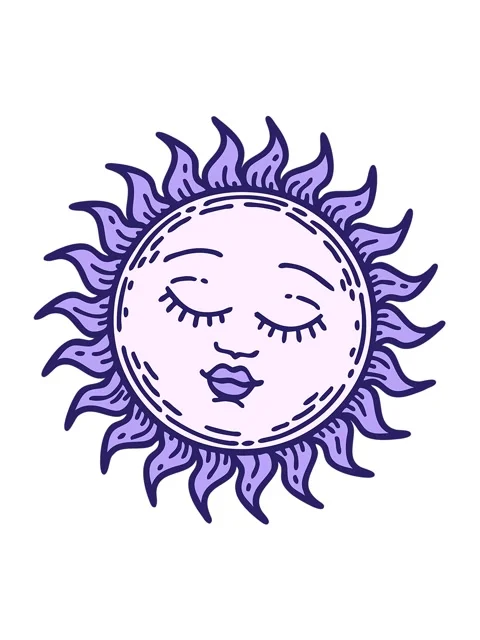 Shaking motion animation of a tattoo style image of a sun Stock Footage 324050897