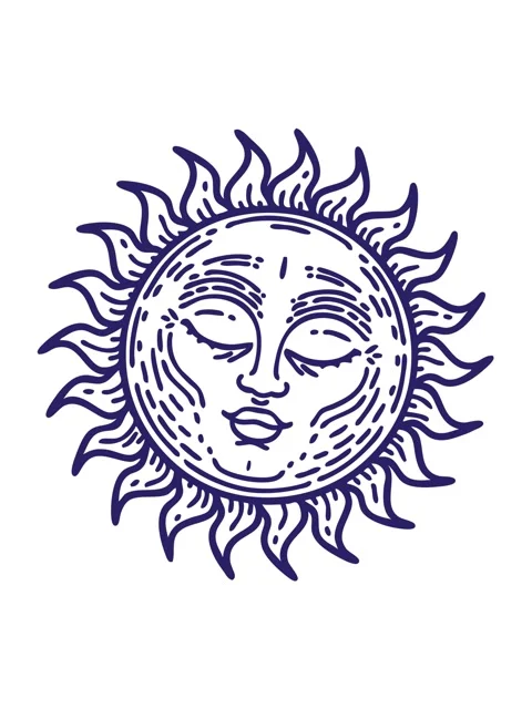 Shaking motion animation of tattoo of a sun Stock Footage 324071429