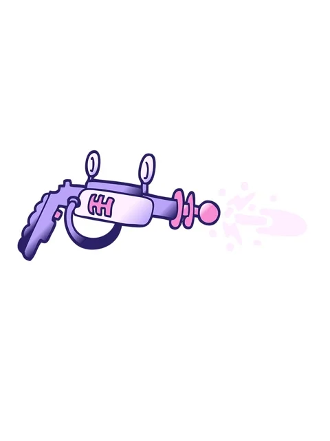 Shaking motion animation of vector gradient illustration cartoon ray gun Stock Footage 324206440