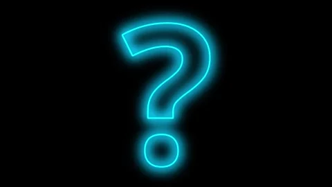 A shaking question with blue neon glow effect on dark background Stock Footage 277444839