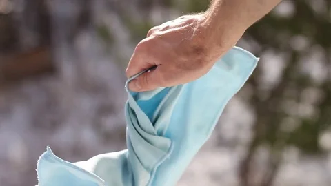 Shaking with a rag Stock Footage 71071385