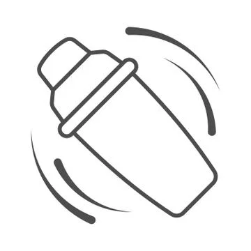 Shaking the shaker thin line icon, Bartenders Day concept, Bar shaker sign on Stock Illustration