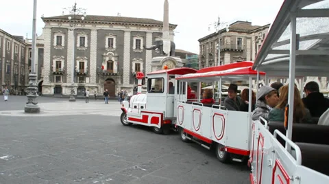 Shaking on a tour bus in Catania. Stockbeeldmateriaal 37105997