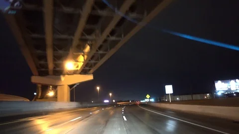 Shaky Camera Drunk Driving Appearance Footage Under Highway Freeway Pass At Stock-Footage 126236817