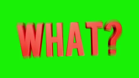Shaky What Red Text 3D Render on Green Background Stock Footage 231334517