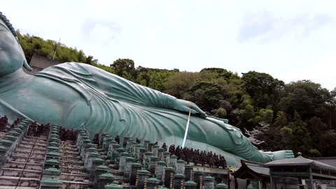 Shakyamuni Nirvana Statue at Nanzoin Temple in Fukuoka Stock Footage 332949322