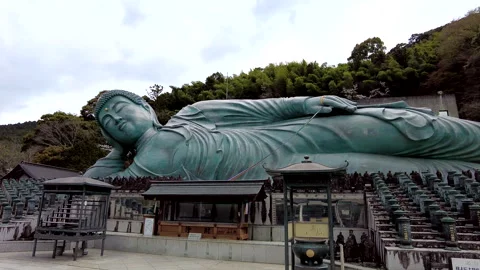 Shakyamuni Nirvana Statue at Nanzoin Temple in Fukuoka Stock Footage 332949417