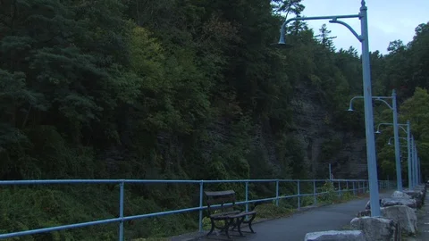 Shale cavern walkway Stock Footage 123802541