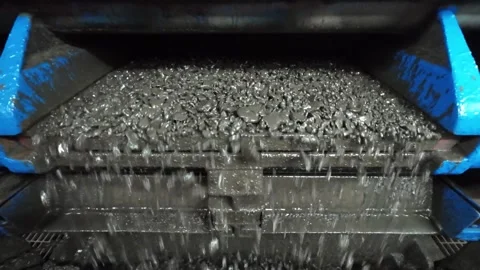 A shale shaker on an oil rig is a vibrating screen Stock Footage 341167643