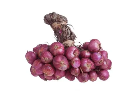Shallot bundle isolated on white background. Stock Photos