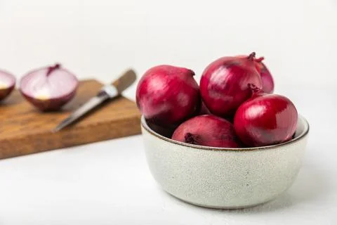 Shallot onion on the kitchen table. Stock Photos