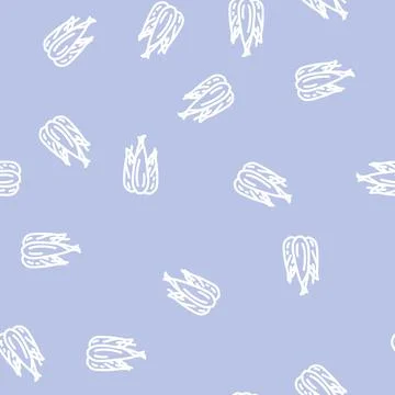 Shallot onion line vector seamless pattern Stock Illustration