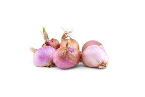 Shallot Red Vegetable white background isolated Clipping Path Foto stock