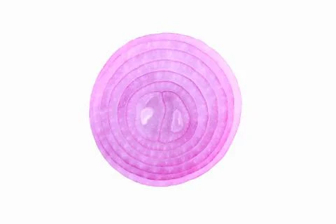 Shallot slice on white background, Red onion cut half texture background Stock Photos