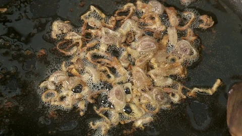 Shallots cooking Stock Footage 81636414