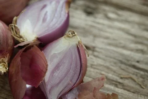 Shallots Group Raw Herbs Materials Stock Photos