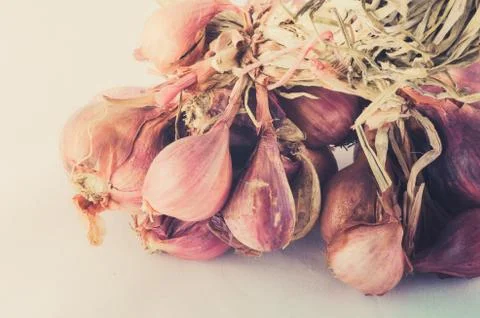 Shallots in white background Stock Photos