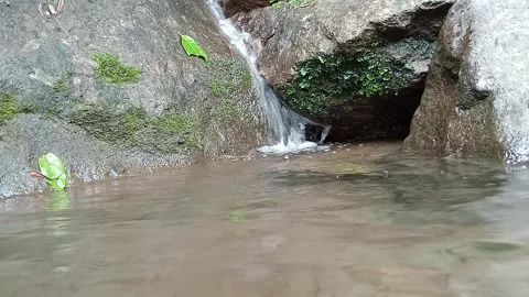 Shallow Clear Stream Over Pebbles Close Up Natural Texture Stock Footage 330590438