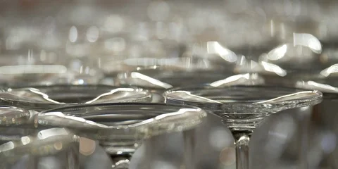 Shallow depth-of-field close-up of wine glasses. Stock Footage 114194214