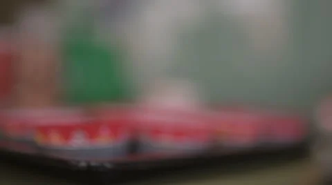 Shallow depth of field of muffin cups Stock Footage 48857539