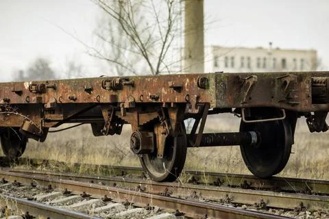 Shallow depth of field (selective focus) image with old and rusty railway ind Stock-Fotos