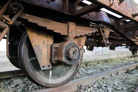 Shallow depth of field (selective focus) image with old and rusty railway ind Stock Photos