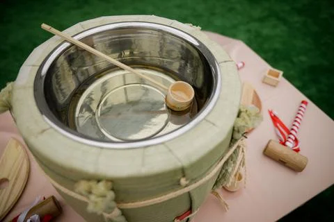 Shallow depth of field (selective focus) details with a traditional Japanese  Stock Photos