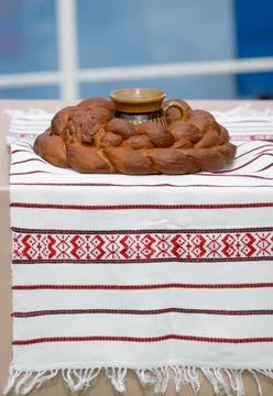 Shallow depth of field (selective focus) details with Romanian traditional gr Stock Photos