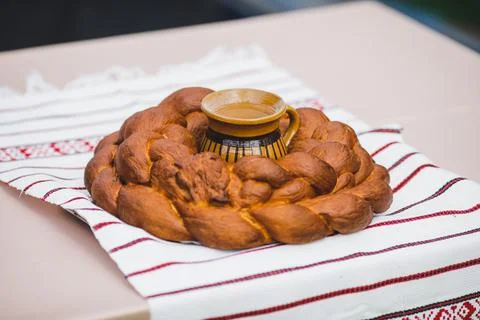 Shallow depth of field (selective focus) details with Romanian traditional gr Stock Photos