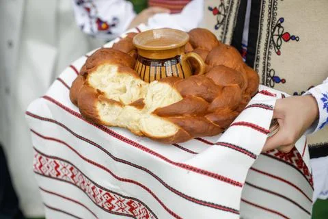 Shallow depth of field (selective focus) details with Romanian traditional gr Stock Photos