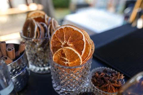 Shallow depth of field (selective focus) details with ingredients for cockt.. Stock Photos