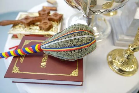 Shallow depth of field (selective focus) image with Christian Orthodox item.. Stock Photos