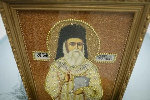 Shallow depth of field (selective focus) image with a Christian Orthodox ic.. Stock Photos