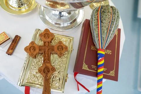 Shallow depth of field (selective focus) image with Christian Orthodox item.. Stock-Fotos
