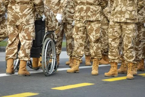 Shallow depth of field (selective focus) image with Romanian army veteran s.. Stock Photos