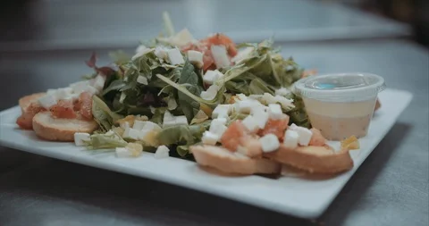 Shallow depth of field shot on a kale salad Stock Footage 105311075