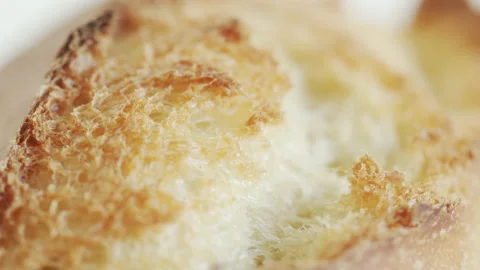 Shallow DOF bread cracks after baking 4K video Stock Footage 170236770