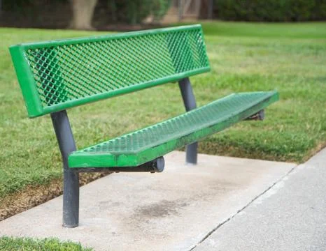Shallow focus green bence Stock Photos