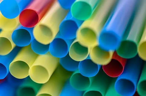 Shallow Focus Macro Image of Bright Polychromatic Straw Terminals Stock Photos